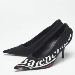 Pre Owned Balenciaga Black Fabric Knife Pointed Toe Pumps Size 35.5