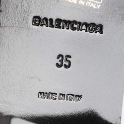 Pre Owned Balenciaga Black Leather Ceinture Ankle Boots Size 35