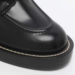 Pre Owned Balenciaga Black Leather Ceinture Ankle Boots Size 35