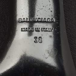 Pre Owned Balenciaga Black Knit Fabric Knife Pumps Size 38