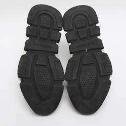 مملوكة مسبقًا حذاء رياضي بالنسياغا شعار مطبوع سريع قماش تريكو أسود مرتفع من أعلى مقاس 39