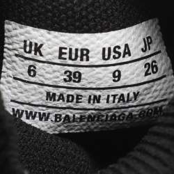 مملوكة مسبقًا حذاء رياضي بالنسياغا شعار مطبوع سريع قماش تريكو أسود مرتفع من أعلى مقاس 39