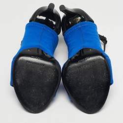 Pre Owned Balenciaga Glove Size 35 Black Leather and Neoprene Ankle Strap Sandals