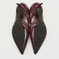 Pre Owned Balenciaga Size 37 Burgundy Patent Leather Pumps