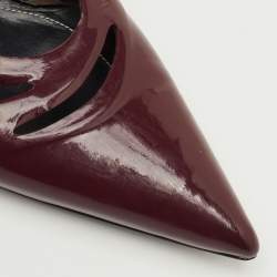 Pre Owned Balenciaga Size 37 Burgundy Patent Leather Pumps