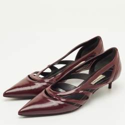 Pre Owned Balenciaga Size 37 Burgundy Patent Leather Pumps