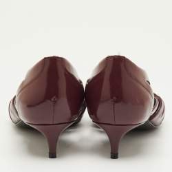 Pre Owned Balenciaga Size 37 Burgundy Patent Leather Pumps