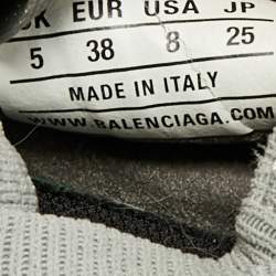 Pre Owned Balenciaga Speed Trainer Size 38 Grey Knit Fabric High Top Sneakers