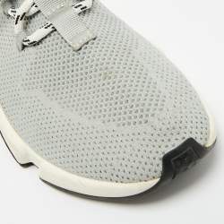 Pre Owned Balenciaga Speed Trainer Size 38 Grey Knit Fabric High Top Sneakers