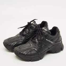 Pre Owned Balenciaga Phantom Size 38 Black Faux Leather Lace Up Sneakers