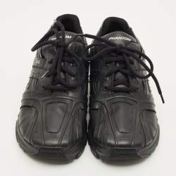 Pre Owned Balenciaga Phantom Size 38 Black Faux Leather Lace Up Sneakers