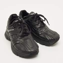 Pre Owned Balenciaga Phantom Size 38 Black Faux Leather Lace Up Sneakers