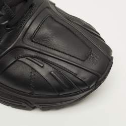 Pre Owned Balenciaga Phantom Size 38 Black Faux Leather Lace Up Sneakers