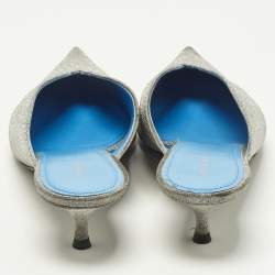 Pre Owned مُوشر بوانتي كعب مُنسك بالنسياجا فضي بريق مُقاس 39