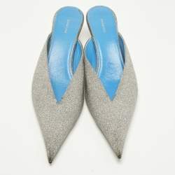 Pre Owned مُوشر بوانتي كعب مُنسك بالنسياجا فضي بريق مُقاس 39