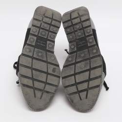 Pre Owned Balenciaga Race Runner Size 36 Grey/Black Leather and Mesh Low Top Sneakers