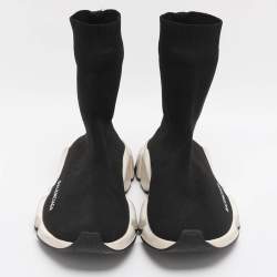 مملوكة مسبقًا Balenciaga Speed Size 36 Black Knit Fabric High Top Sneakers