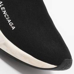 مملوكة مسبقًا Balenciaga Speed Size 36 Black Knit Fabric High Top Sneakers