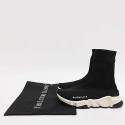 مملوكة مسبقًا Balenciaga Speed Size 36 Black Knit Fabric High Top Sneakers