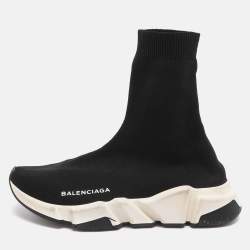 مملوكة مسبقًا Balenciaga Speed Size 36 Black Knit Fabric High Top Sneakers