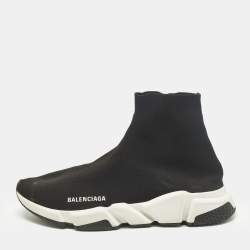 مملوكة مسبقًا Balenciaga Speed Trainer Size 43 Black Knit Fabric High Top Sneakers