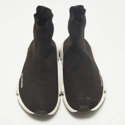 مملوكة مسبقًا Balenciaga Speed Trainer Size 43 Black Knit Fabric High Top Sneakers