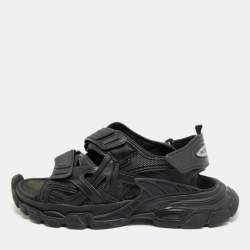 مملوكة مسبقًا Balenciaga Track Size 42 Black Faux Leather Slingback Sandals