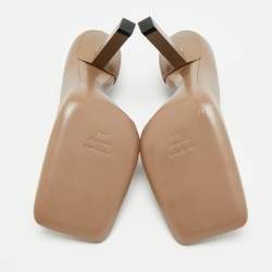 مملوكة مسبقًا حذاء كعب عالي بالنسياغا جلد بيج فوايد دي أورسيه مقاس 38.5