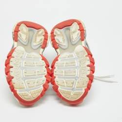 مملوكة مسبقًا Balenciaga Track Size 42 White Faux Leather and Mesh Lace Up Sneakers