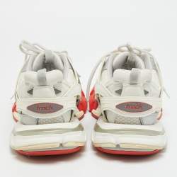 مملوكة مسبقًا Balenciaga Track Size 42 White Faux Leather and Mesh Lace Up Sneakers