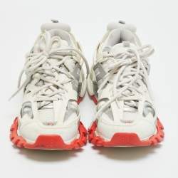 مملوكة مسبقًا Balenciaga Track Size 42 White Faux Leather and Mesh Lace Up Sneakers