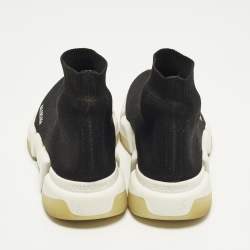 مملوكة مسبقًا حذاء رياضي بالنسياغا سبيتد ترينر قماش محبوك أسود برباط مطاطي مقاس 39