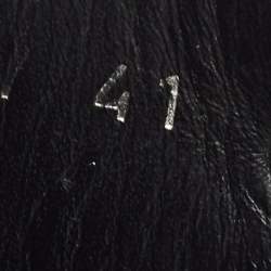 Pre Owned Balenciaga Mallorca Size 41 Black Croc Embossed Leather Banded Buckle Slide Sandals