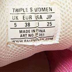 مملوكة مسبقًا حذاء رياضي بالنسياقا تربل أس جلد صناعي أزرق باهت وشبك نعل شفاف مقاس 38