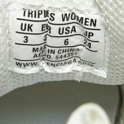 مملوكة مسبقًا Balenciaga Triple S Size 36 White Fabric and Faux Leather Lace Up Sneakers