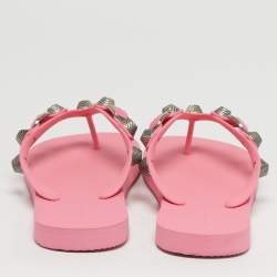 Pre Owned Balenciaga Le Cagole Size 40 Pink Rubber Thong Sandals