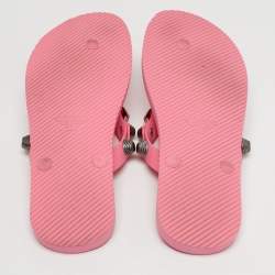 Pre Owned Balenciaga Le Cagole Size 40 Pink Rubber Thong Sandals