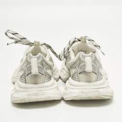 مملوكة مسبقًا Balenciaga 3XL Size 39 Silver Faux Leather and Net Lace Up Sneakers