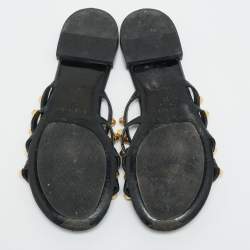 مملوكة مسبقًا Balenciaga Arena Size 39 Black Leather Studded Flat Slide