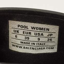 مملوكة مسبقًا Balenciaga Size 39 Black Rubber Pool Slides 