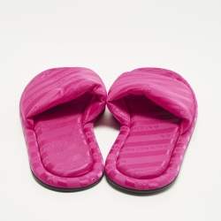 Pre Owned Balenciaga Hotel Size 39 Pink Fabric Flat Slides