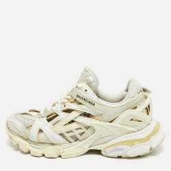 مملوكة مسبقًا Balenciaga Track Size 38 Grey Faux Leather and Mesh Low Top Sneakers