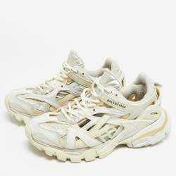 مملوكة مسبقًا Balenciaga Track Size 38 Grey Faux Leather and Mesh Low Top Sneakers