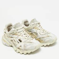 مملوكة مسبقًا Balenciaga Track Size 38 Grey Faux Leather and Mesh Low Top Sneakers