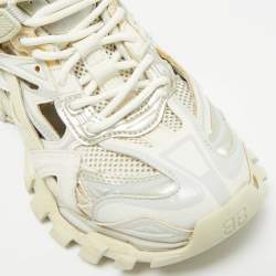 مملوكة مسبقًا Balenciaga Track Size 38 Grey Faux Leather and Mesh Low Top Sneakers