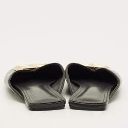 Pre Owned Balenciaga Cosy BB Size 38 Black Leather Flat Mules