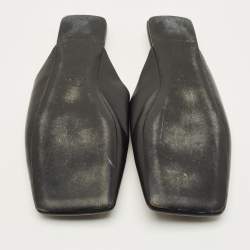 Pre Owned Balenciaga Cosy BB Size 38 Black Leather Flat Mules