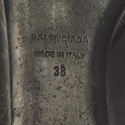 Pre Owned Balenciaga Cosy BB Size 38 Black Leather Flat Mules