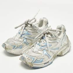 Pre Owned Balenciaga Runner 2.0 Size 38 Multicolor Faux Leather and Mesh Low Top Sneakers