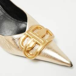 مملوكة مسبقًا Balenciaga Square Knife Size 36 Gold Leather Pumps